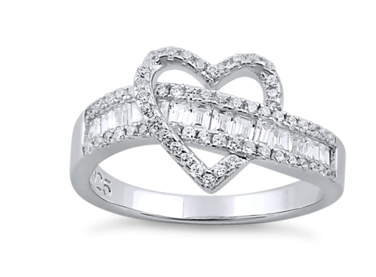 SORTIJA STERLING SILVER 925 EXOTIC HEART CON ZIRCONIAS