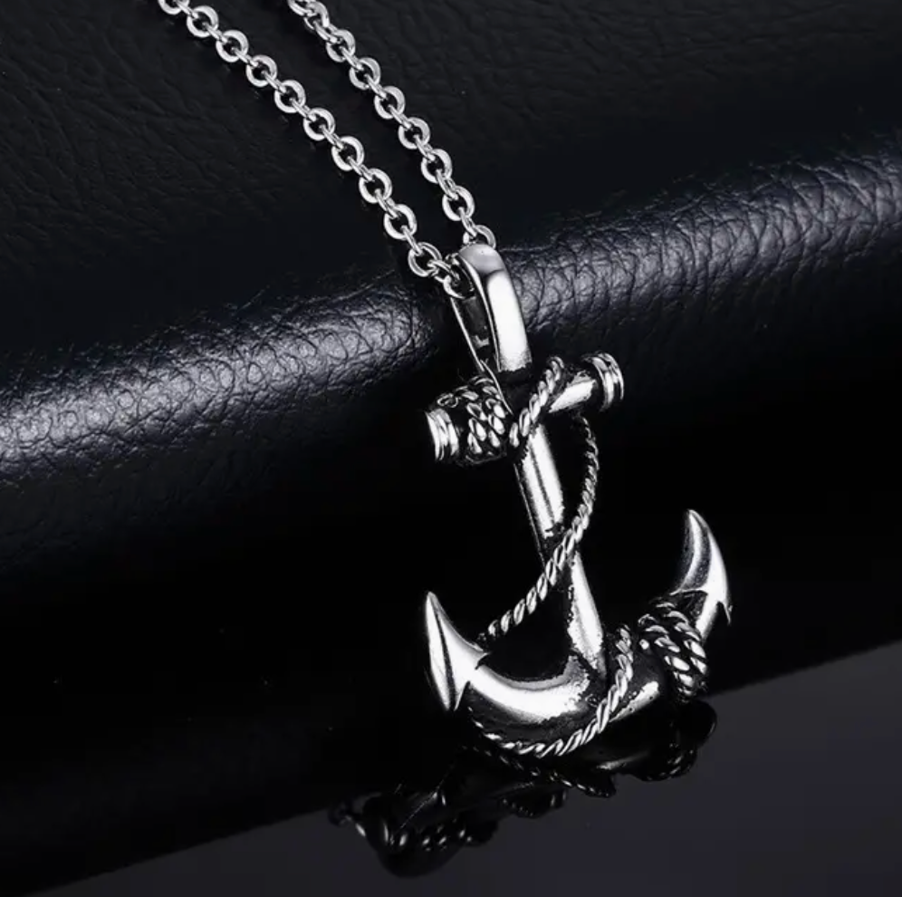 CADENA EN STAINLESS STEEL DE 26" CON COLGANTE DE ANCLA