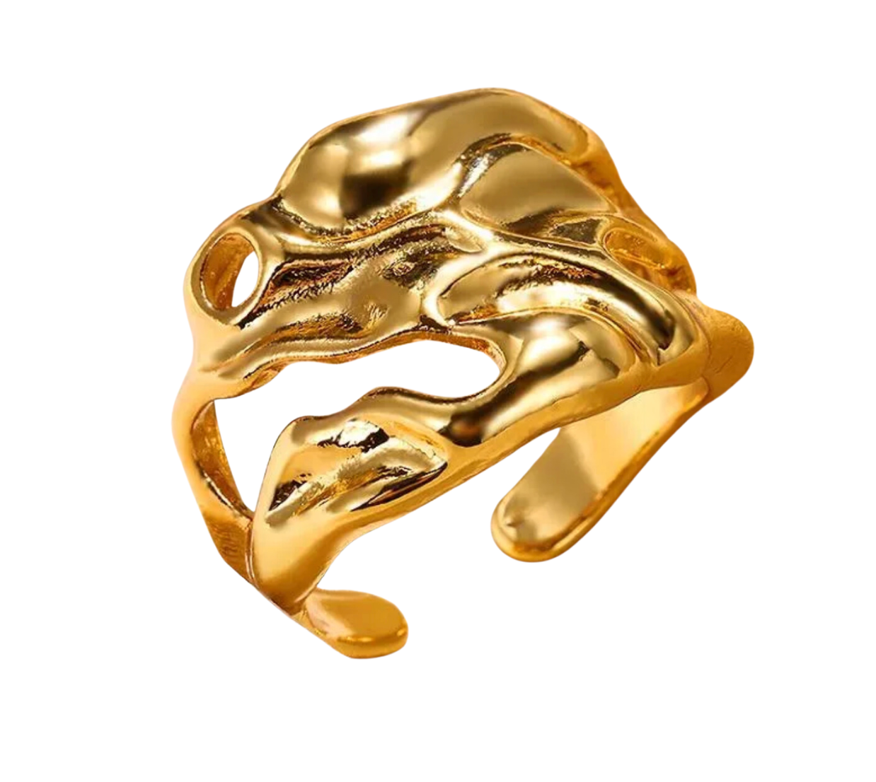 SORTIJA AJUSTABLE EN STAINLESS STEEL DORADO