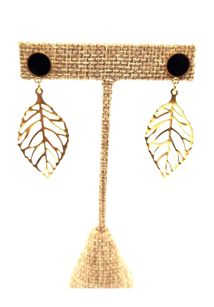 PANTALLA DE HOJA EN STAINLESS STEEL DORADO CON NEGRO