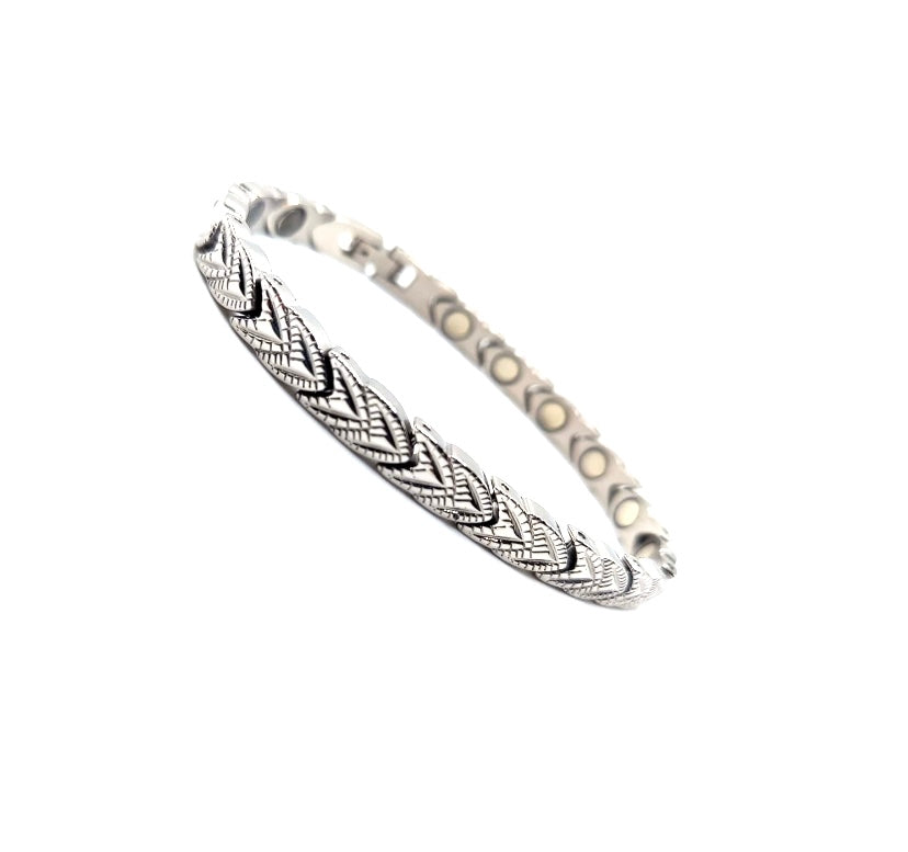 BRAZALETE EN STAINLESS STEEL PLATEADA 7.5"