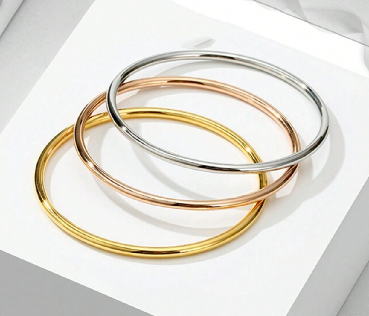 STAINLESS STEEL THIN BANGLE TRIO