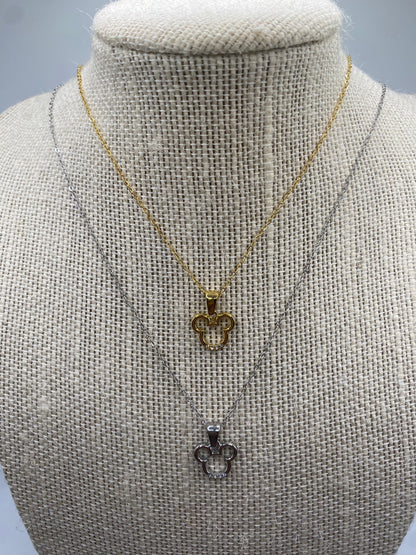 CADENA EN STAINLESS STEEL CON COLGANTE DE MICKEY CON ZIRCONIAS